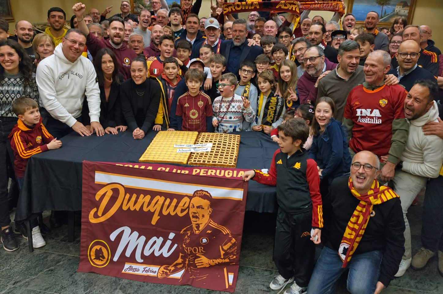 Oltre 200 partecipanti con Vincent Candela alla cena di Natale 2025 del Roma Club Perugia